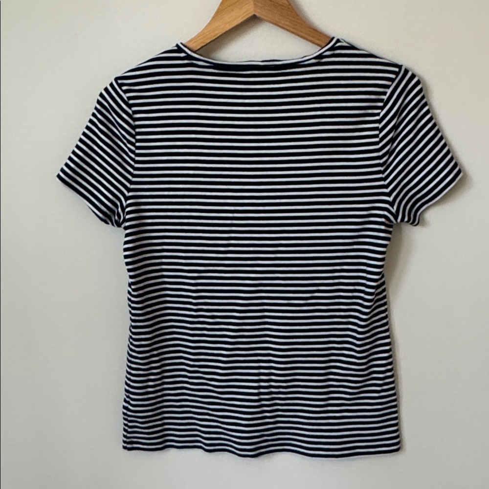 Talbots | 100% Cotton Mid Weight Striped Short Sleeve Tee Shirt | Size M - Picture 2 of 4